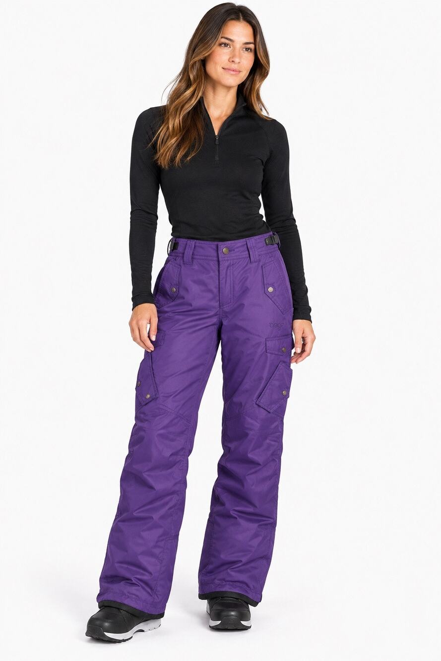 Orage Women’s S Purple Insulated Ski Snow Pants Cargo Waterproof Snowboard